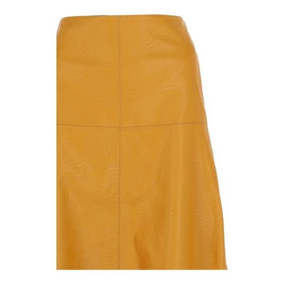 Stella McCartney Faux Leather Midi Skirt Yellow Womens - Picture 3 of 3